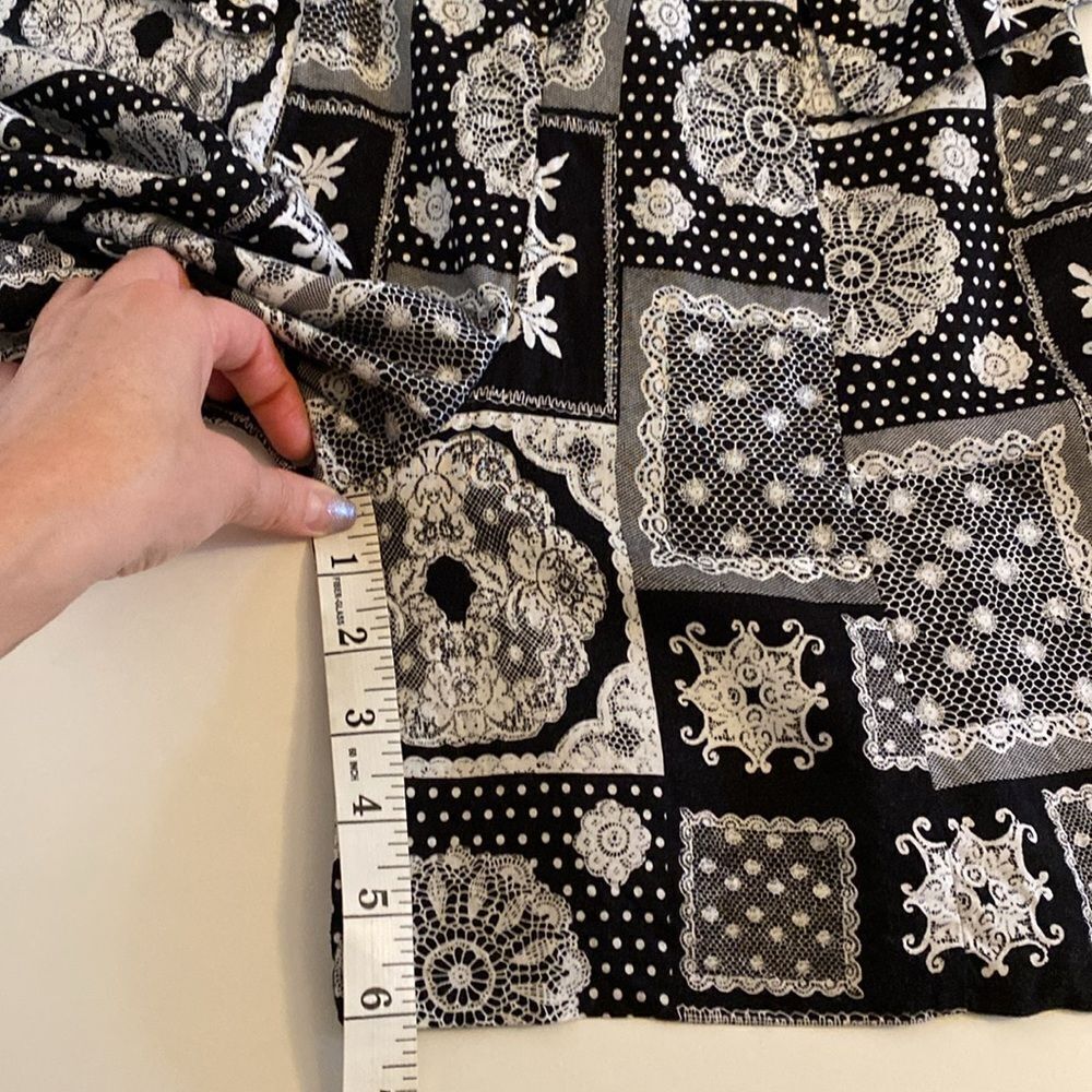 Vintage 90's Black & White Patchwork Print Jumpsuit / Playsuit - Picture 15 of 15